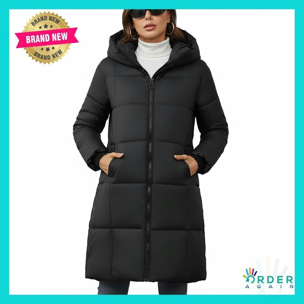 Women's Hooded Long Puffer Coat Winter Warm Lightweight Quilted Jacket